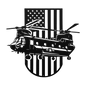 US Chinook Helicopter With American Flag Metal Wall Art - MAIKERU STUDIO