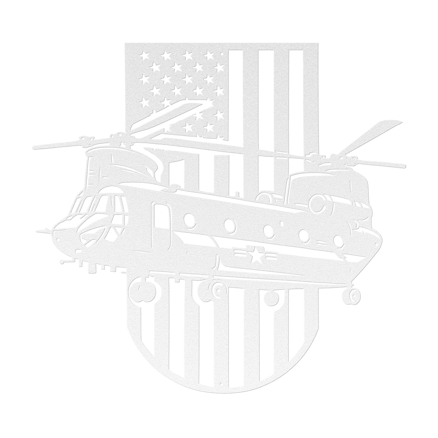 US Chinook Helicopter With American Flag Metal Wall Art - MAIKERU STUDIO