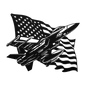 US Fighter Jet With American Flag Metal Wall Art - MAIKERU STUDIO