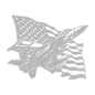 US Fighter Jet With American Flag Metal Wall Art - MAIKERU STUDIO