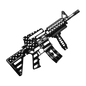 US M4 Assault Rifle Covered in American Flag Metal Wall Art - MAIKERU STUDIO