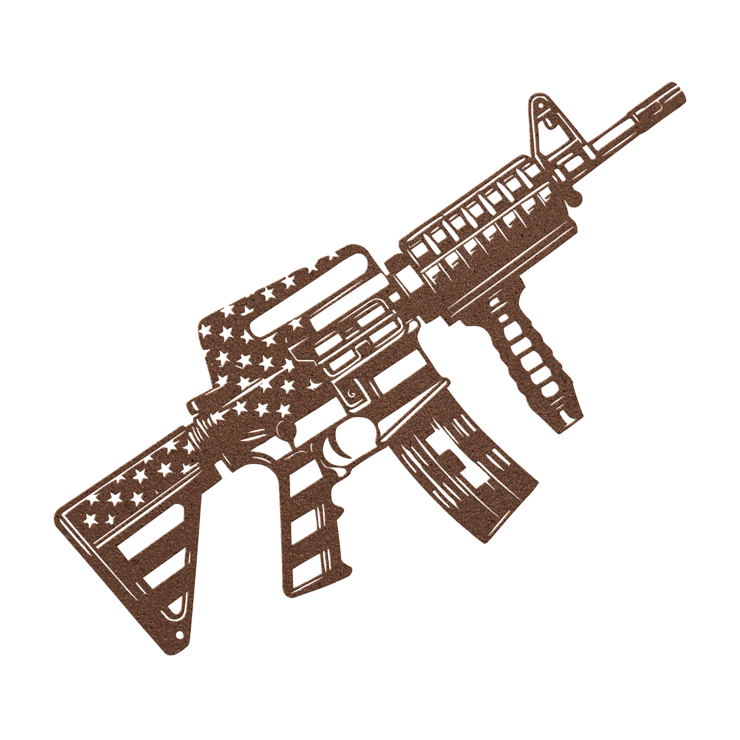 US M4 Assault Rifle Covered in American Flag Metal Wall Art - MAIKERU STUDIO