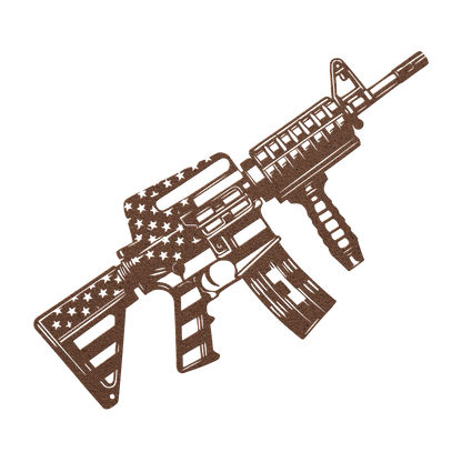 US M4 Assault Rifle Covered in American Flag Metal Wall Art - MAIKERU STUDIO