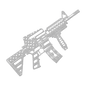 US M4 Assault Rifle Covered in American Flag Metal Wall Art - MAIKERU STUDIO