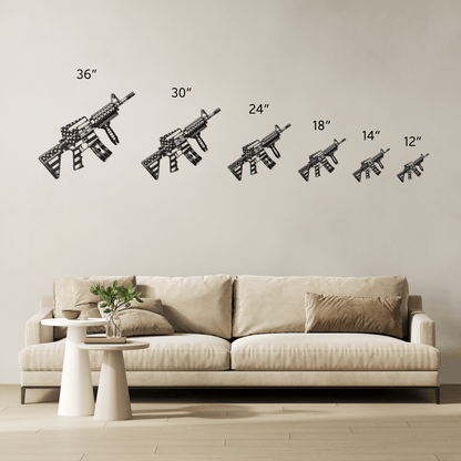 US M4 Assault Rifle Covered in American Flag Metal Wall Art - MAIKERU STUDIO
