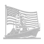 US Navy Ship With American Flag Metal Wall Art - MAIKERU STUDIO