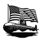 U.S. Navy Submarine Metal Wall Art | Patriotic Tribute with American Flag - MAIKERU STUDIO