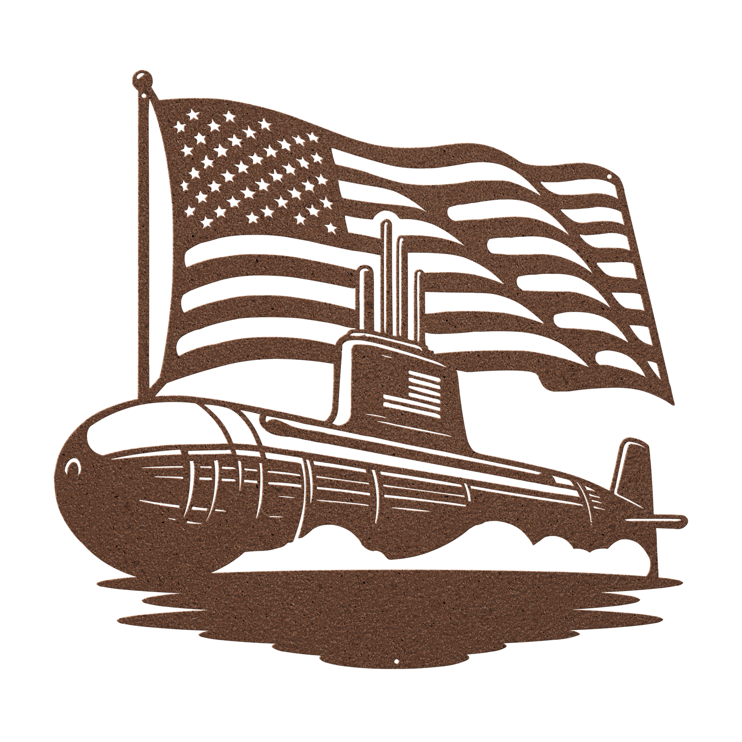 U.S. Navy Submarine Metal Wall Art | Patriotic Tribute with American Flag - MAIKERU STUDIO