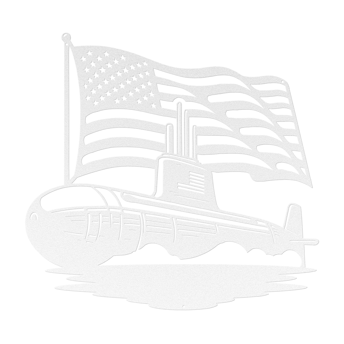 U.S. Navy Submarine Metal Wall Art | Patriotic Tribute with American Flag - MAIKERU STUDIO