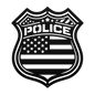 US Police Shield With The American Flag Metal Wall Art - MAIKERU STUDIO