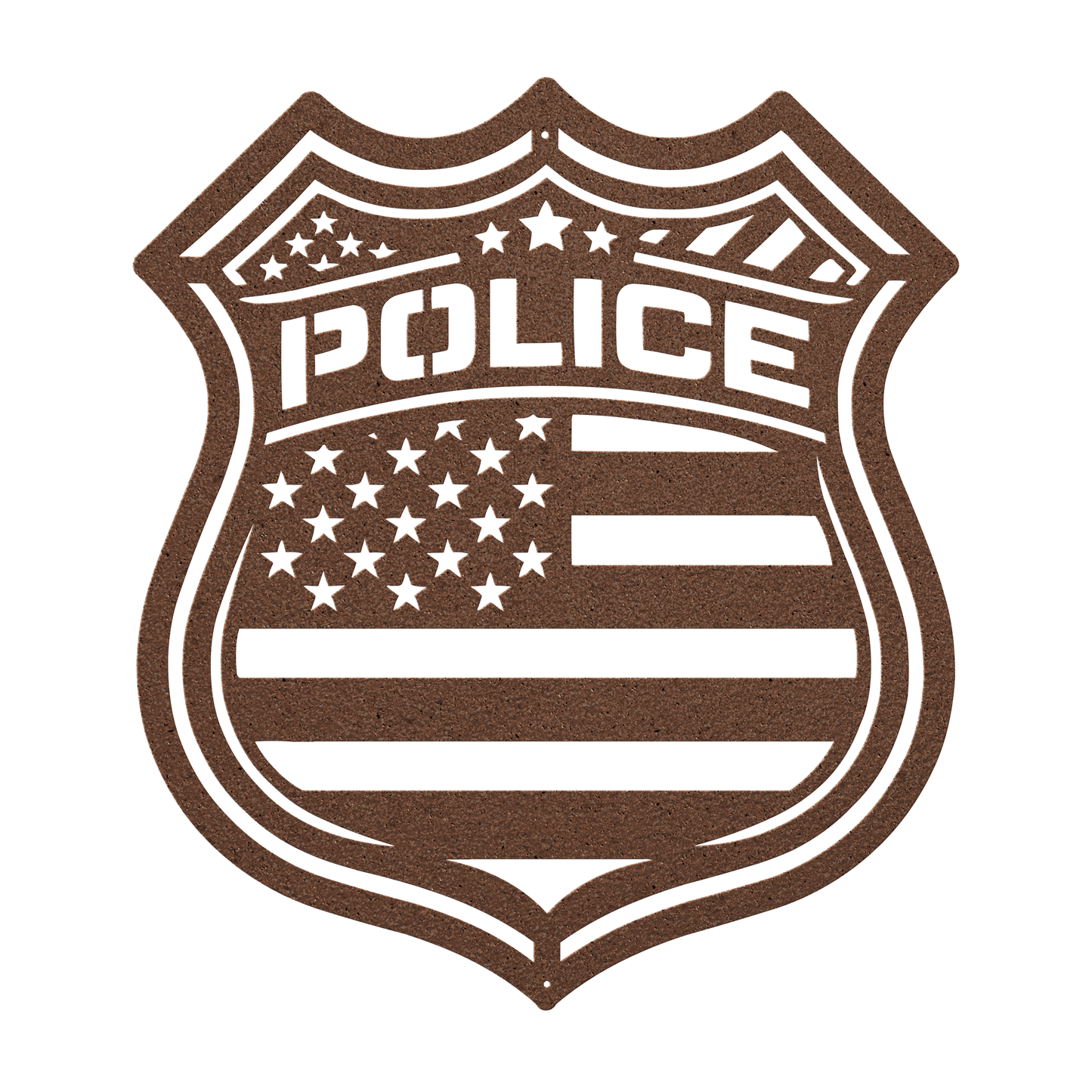 US Police Shield With The American Flag Metal Wall Art - MAIKERU STUDIO