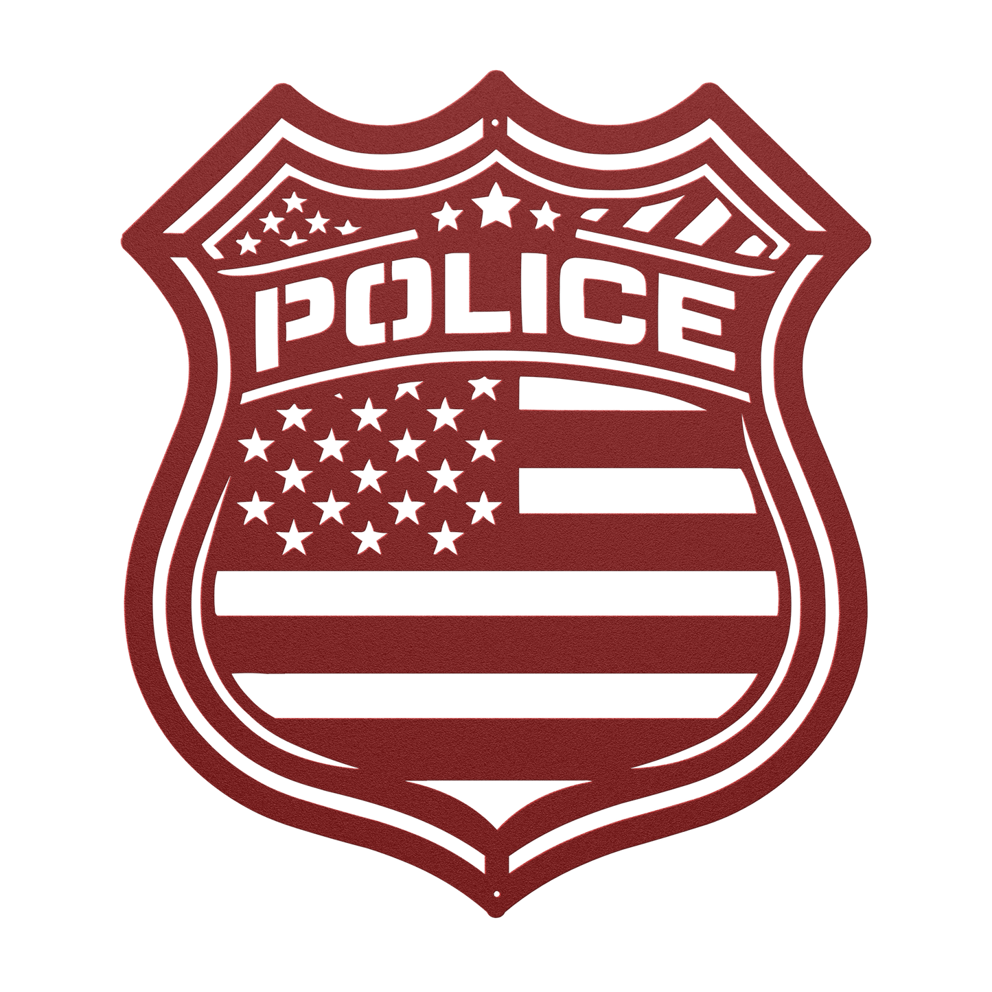 US Police Shield With The American Flag Metal Wall Art - MAIKERU STUDIO
