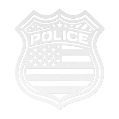 US Police Shield With The American Flag Metal Wall Art - MAIKERU STUDIO