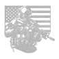 US Soldier With American Flag Metal Wall Art - MAIKERU STUDIO