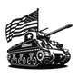 WWll Sherman Tank Metal Wall Art | Patriotic Tribute to U.S. Army Armor - MAIKERU STUDIO