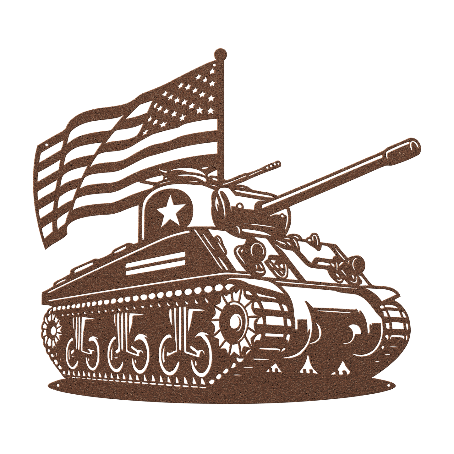 WWll Sherman Tank Metal Wall Art | Patriotic Tribute to U.S. Army Armor - MAIKERU STUDIO
