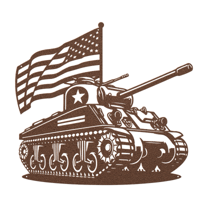 WWll Sherman Tank Metal Wall Art | Patriotic Tribute to U.S. Army Armor - MAIKERU STUDIO