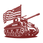 WWll Sherman Tank Metal Wall Art | Patriotic Tribute to U.S. Army Armor - MAIKERU STUDIO