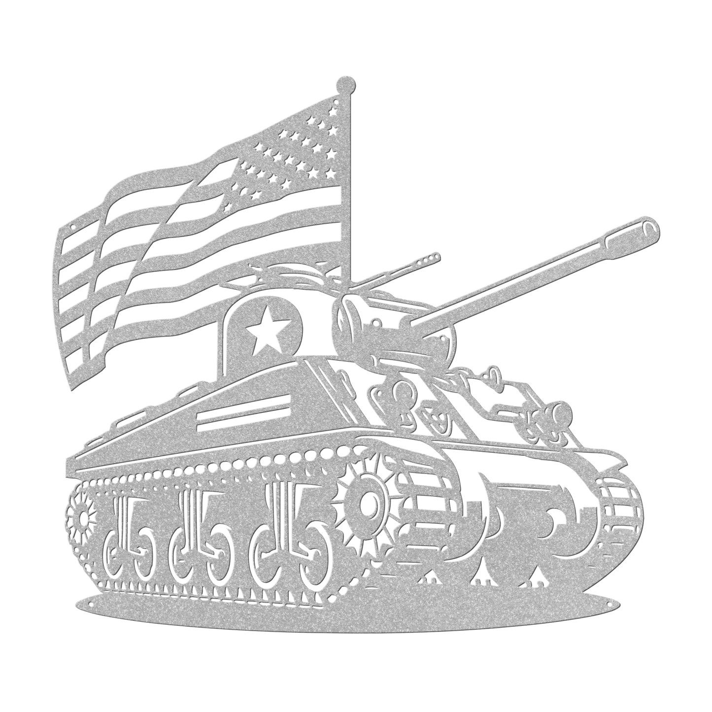 WWll Sherman Tank Metal Wall Art | Patriotic Tribute to U.S. Army Armor - MAIKERU STUDIO