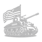 WWll Sherman Tank Metal Wall Art | Patriotic Tribute to U.S. Army Armor - MAIKERU STUDIO
