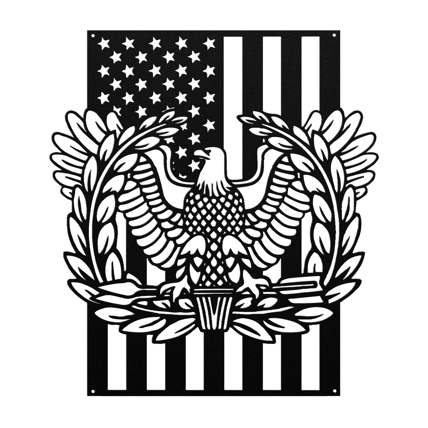 Warrant Officer Rising Eagle Tribute Metal Wall Art | American Flag - MAIKERU STUDIO