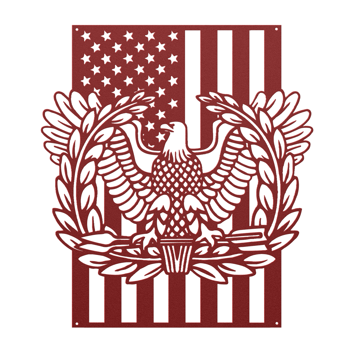 Warrant Officer Rising Eagle Tribute Metal Wall Art | American Flag - MAIKERU STUDIO