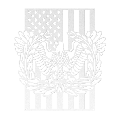 Warrant Officer Rising Eagle Tribute Metal Wall Art | American Flag - MAIKERU STUDIO