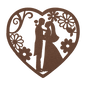 Wedding Heart With Flowers Metal Wall Art - MAIKERU STUDIO