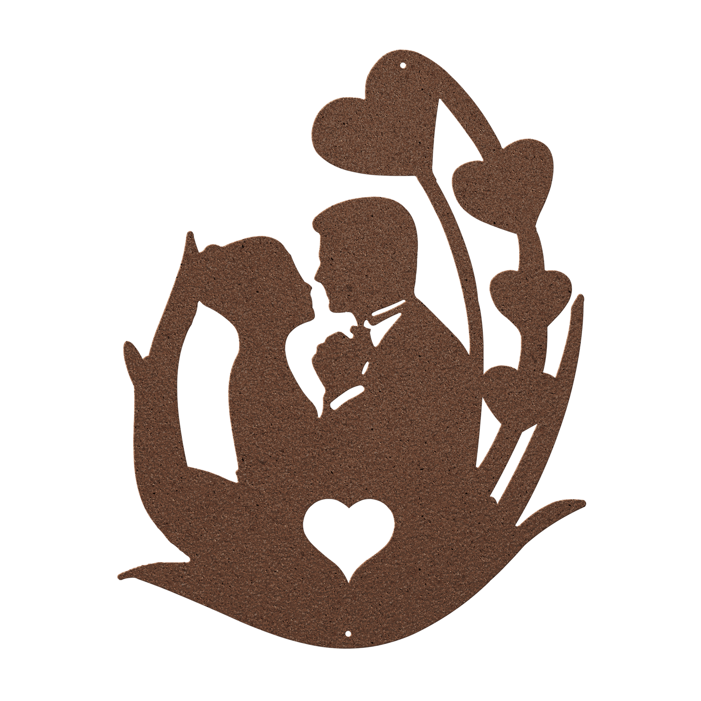 Wedding Couple Flower Metal Wall Art - MAIKERU STUDIO
