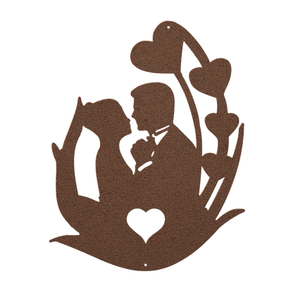 Wedding Couple Flower Metal Wall Art - MAIKERU STUDIO
