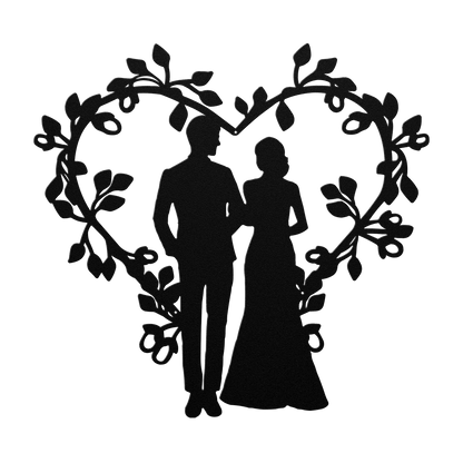 Wedding Heart Metal Wall Art - MAIKERU STUDIO