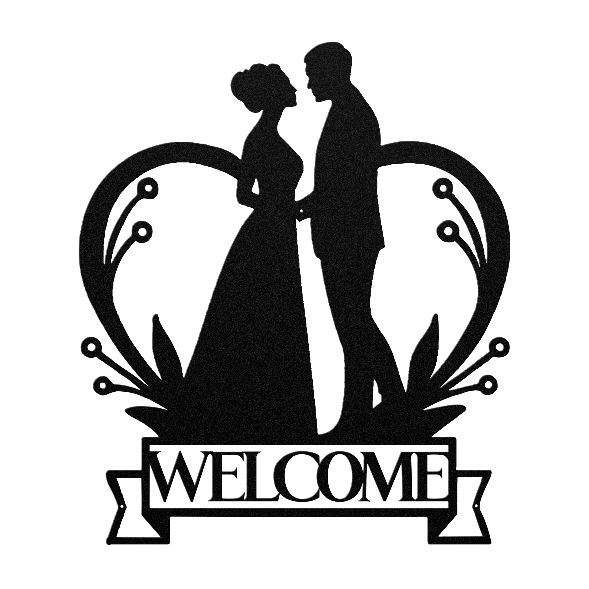 Welcome To Our Wedding Heart Metal Wall Art - MAIKERU STUDIO