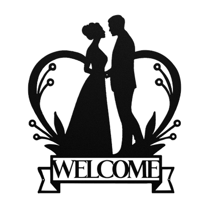 Welcome To Our Wedding Heart Metal Wall Art - MAIKERU STUDIO