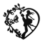 Wedding Heart With Butterfly Metal Wall Art - MAIKERU STUDIO