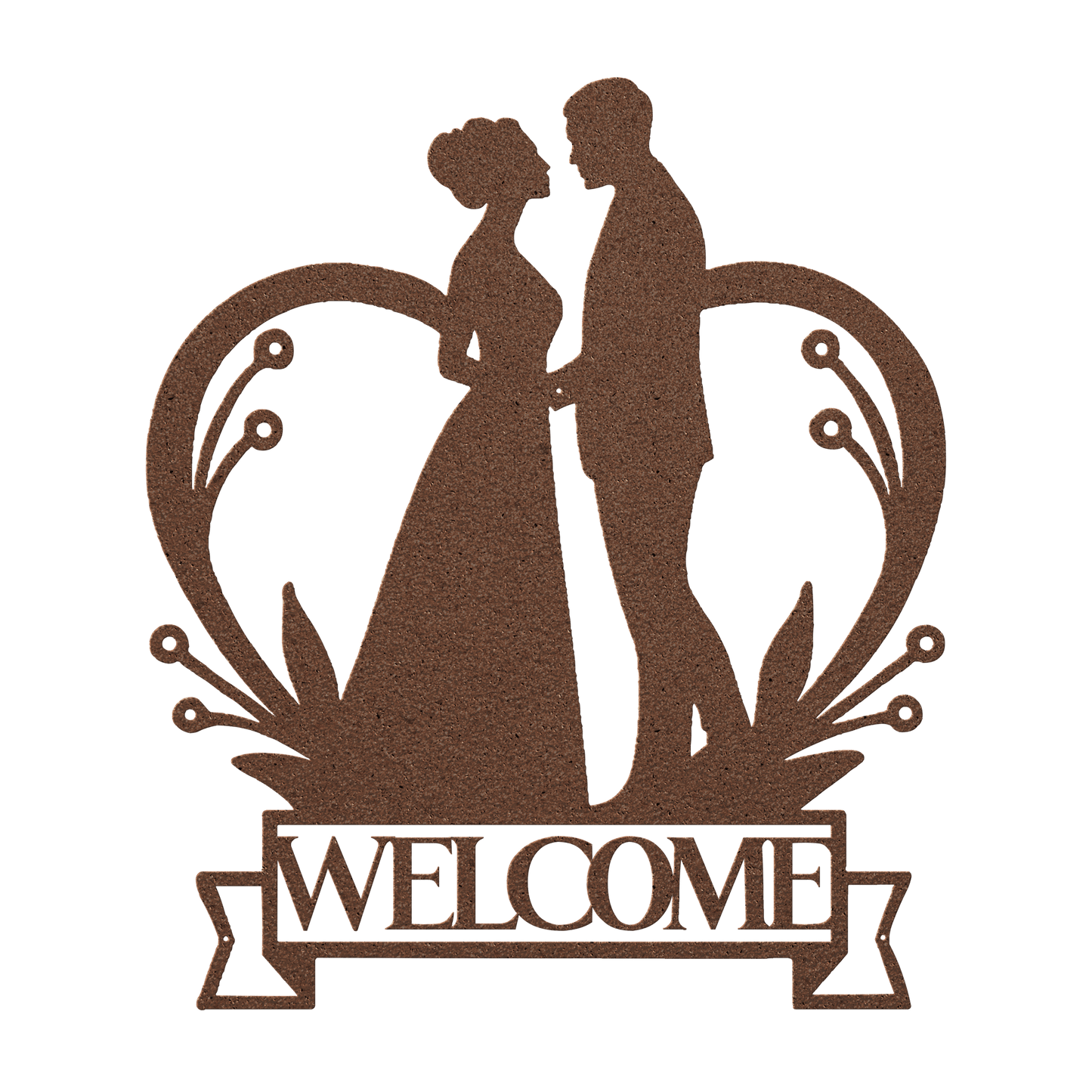 Welcome To Our Wedding Heart Metal Wall Art - MAIKERU STUDIO