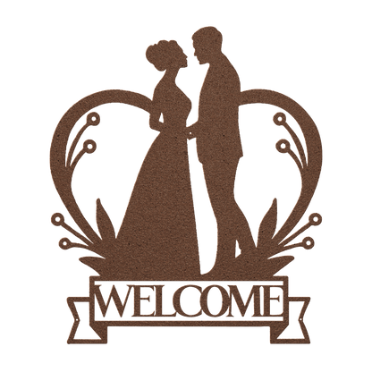 Welcome To Our Wedding Heart Metal Wall Art - MAIKERU STUDIO