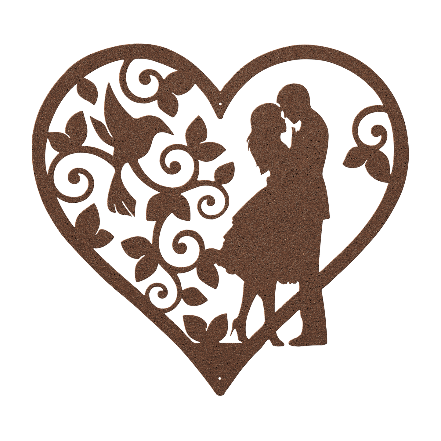 Wedding Heart With Hummingbird Metal Wall Art - MAIKERU STUDIO