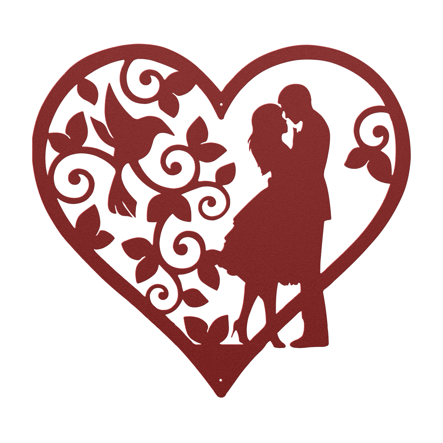 Wedding Heart With Hummingbird Metal Wall Art - MAIKERU STUDIO