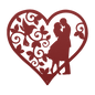 Wedding Heart With Hummingbird Metal Wall Art - MAIKERU STUDIO