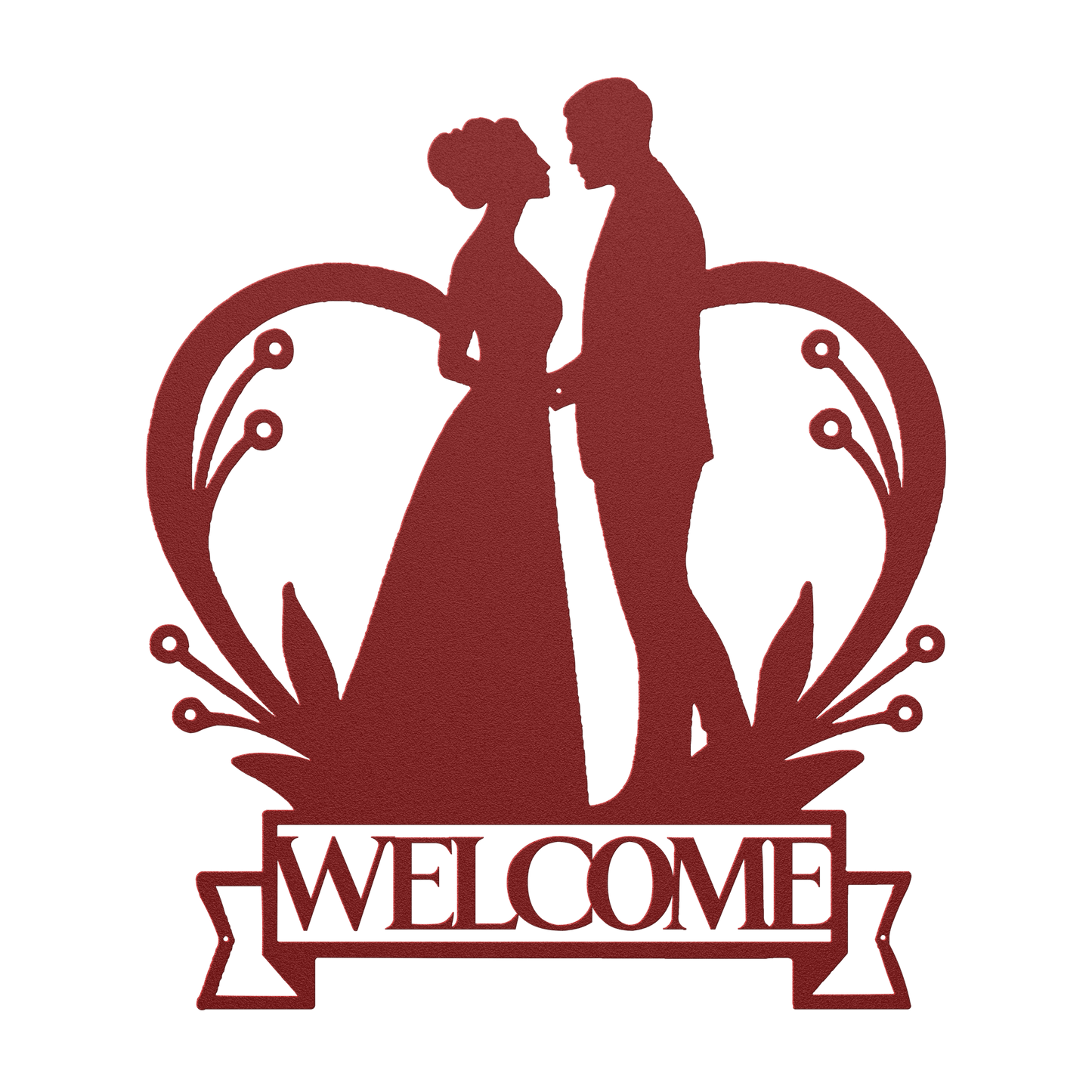 Welcome To Our Wedding Heart Metal Wall Art - MAIKERU STUDIO
