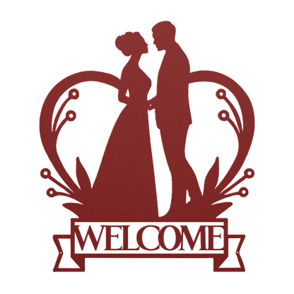 Welcome To Our Wedding Heart Metal Wall Art - MAIKERU STUDIO