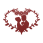 Wedding Heart With Roses Metal Wall Art - MAIKERU STUDIO