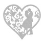 Wedding Heart With Hummingbird Metal Wall Art - MAIKERU STUDIO
