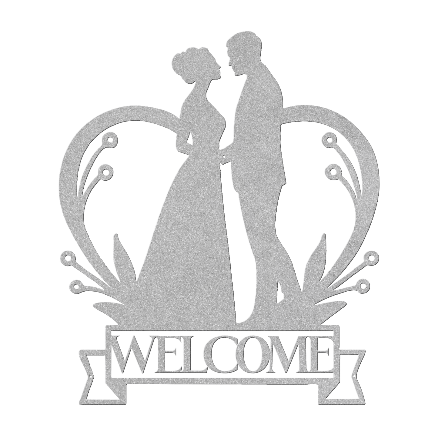 Welcome To Our Wedding Heart Metal Wall Art - MAIKERU STUDIO