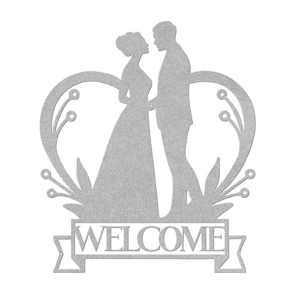 Welcome To Our Wedding Heart Metal Wall Art - MAIKERU STUDIO