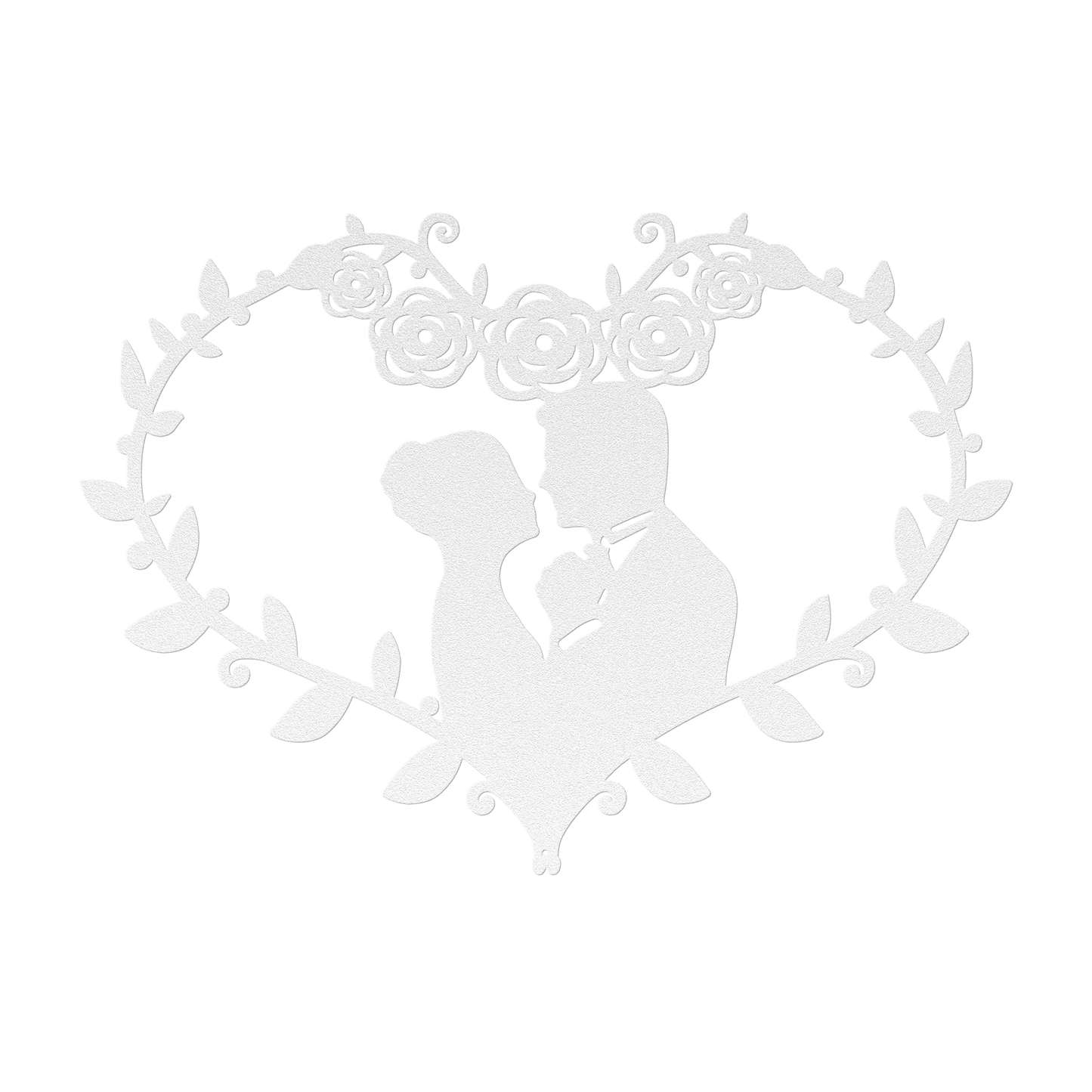 Wedding Heart With Roses Metal Wall Art - MAIKERU STUDIO