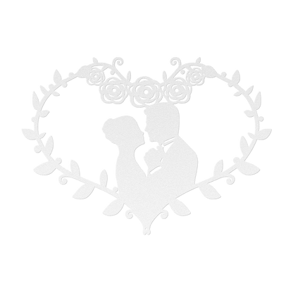 Wedding Heart With Roses Metal Wall Art - MAIKERU STUDIO