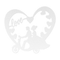 Wedding Heart With Couple On Moped Metal Wall Art - MAIKERU STUDIO