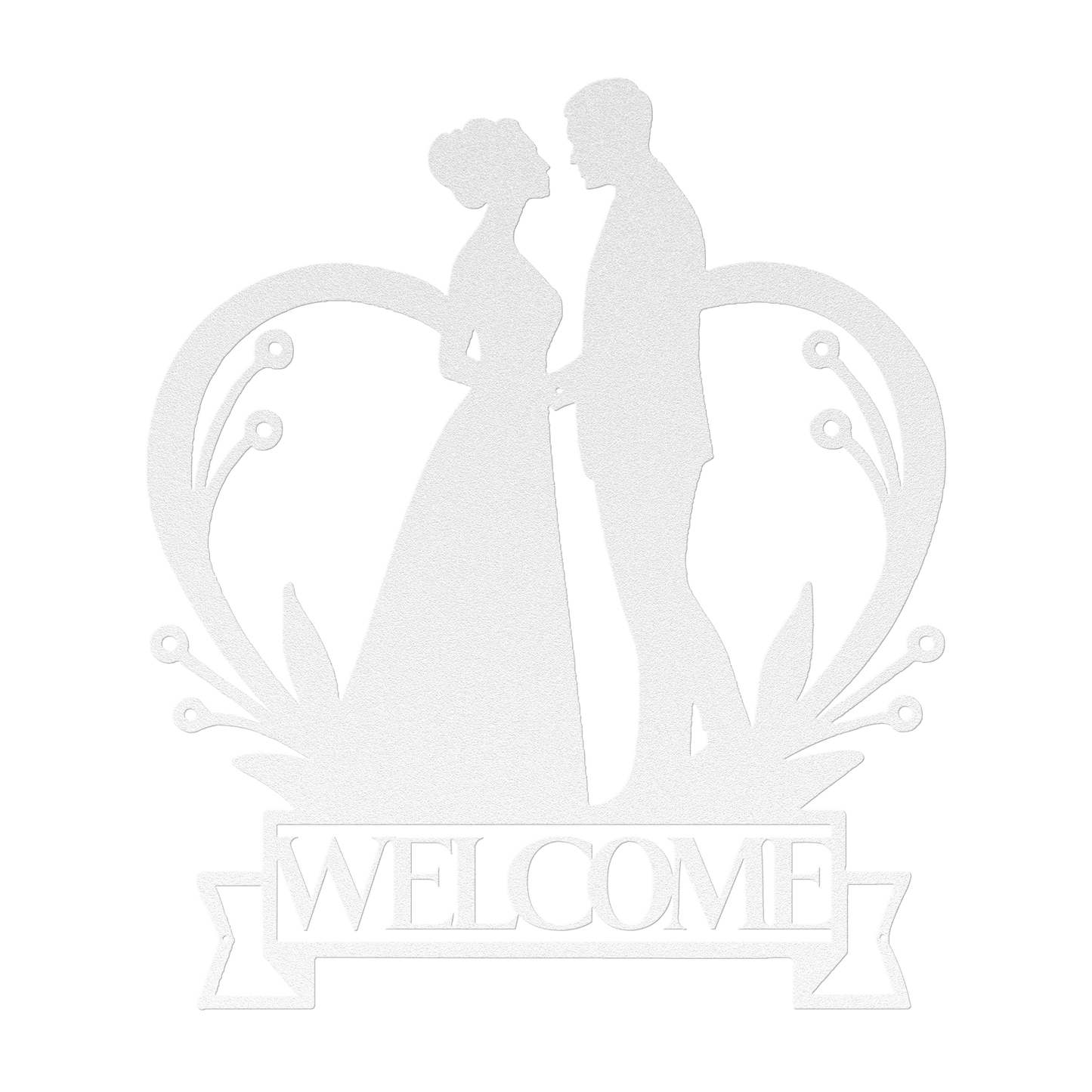 Welcome To Our Wedding Heart Metal Wall Art - MAIKERU STUDIO