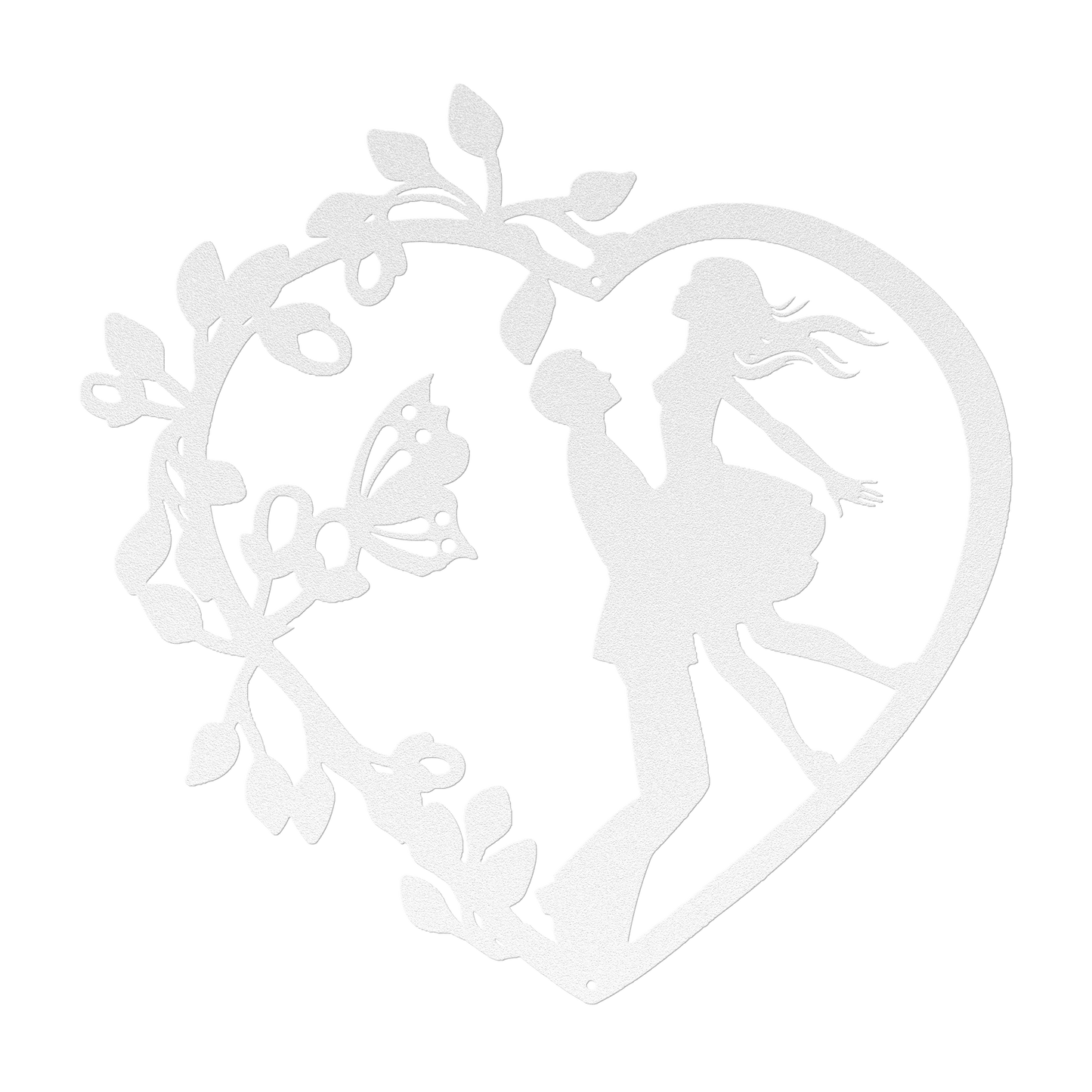 Wedding Heart With Butterfly Metal Wall Art - MAIKERU STUDIO